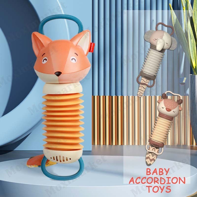 VEROSAE_SHOP Mainan Motorik Bayi Mainan Musik Akordeon Rubah Mainan Musik Akordeon Mainan Kerincinga