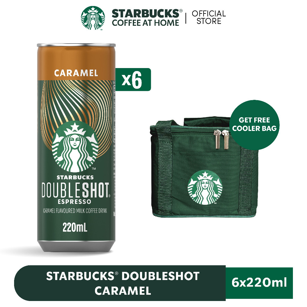 

STARBUCKS® DoubleSHOT Caramel Latte Kaleng 6x220ml GET COOLER BAG