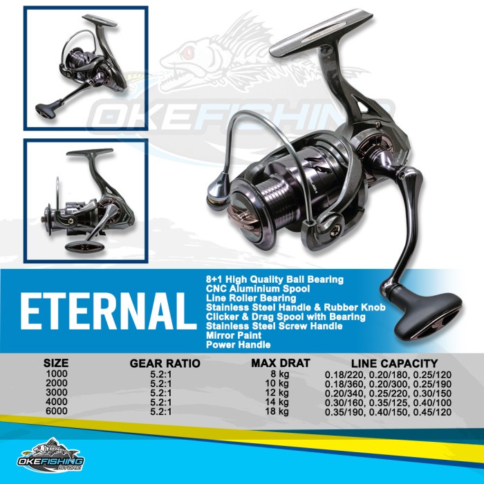 Reel Versus Eternal 8+1BB - Power Handle CNC Aluminium Spool - 1000