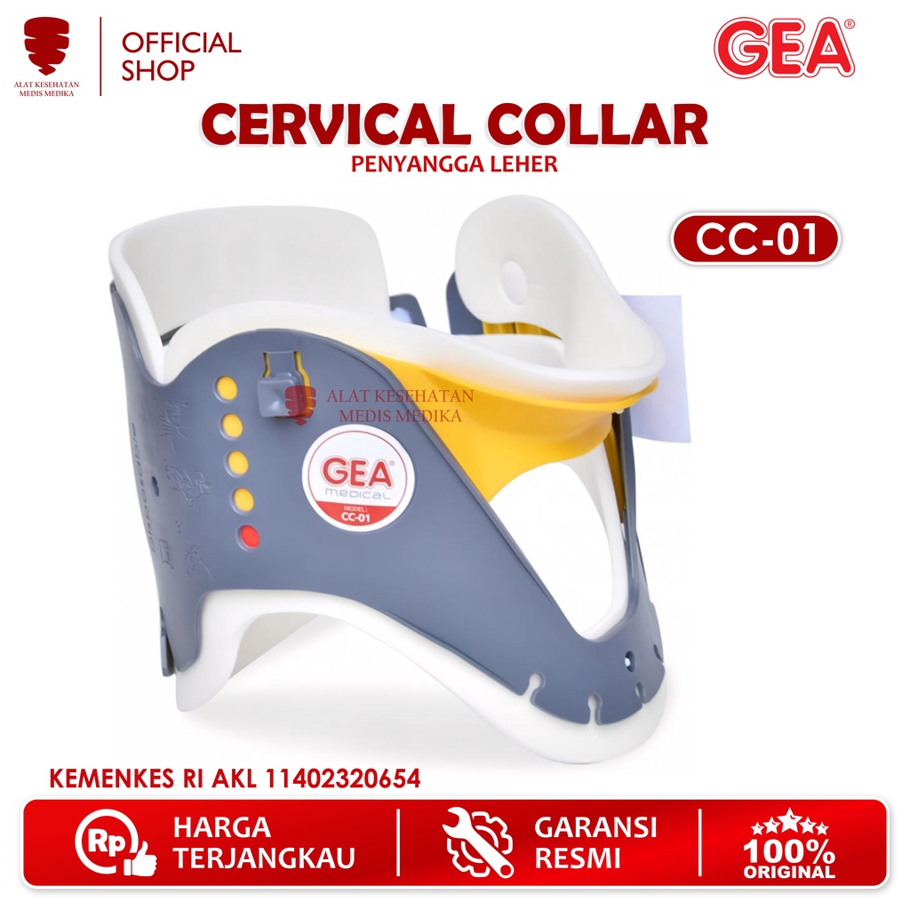 Gea Cervical Collar Neck Traction Penahan Penyangga Leher Disposable Medis