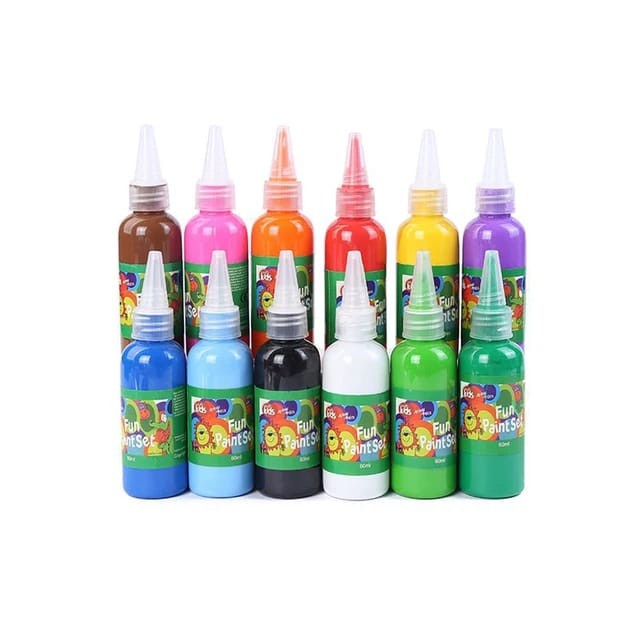 

60ml FUN FINGER PAINT CAT TANGAN ANAK FUN PAINTSET non toxic - Putih