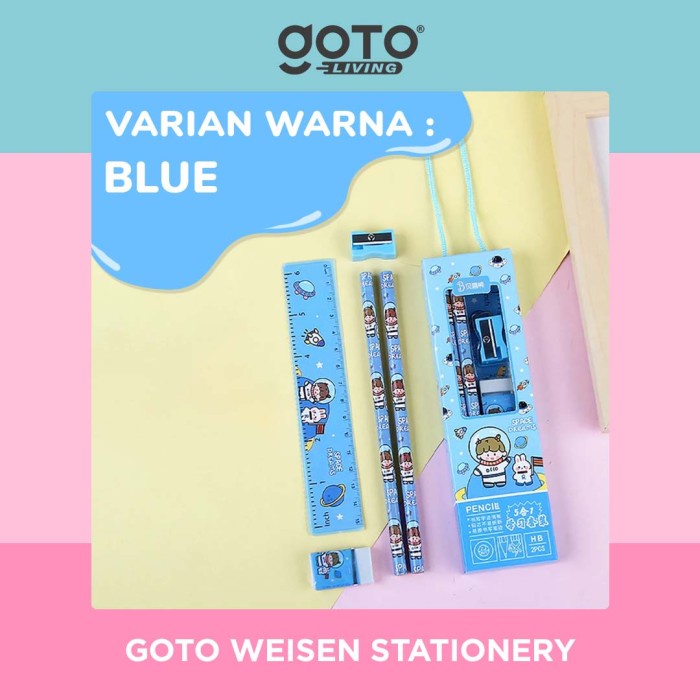 

Goto Weisen Set Paket Alat Tulis Penghapus Serutan Pensil Penggaris - YELLOW