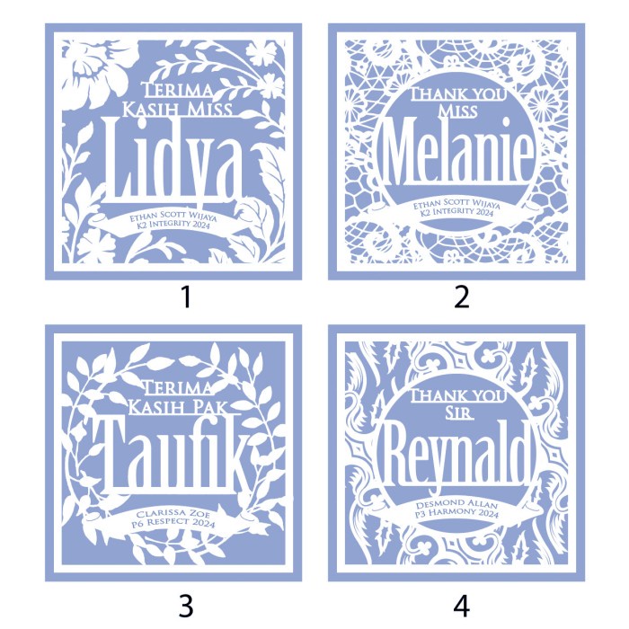 Kado untuk Guru Wanita Custom, Dosen pembimbing perempuan laoshi - Design no 1