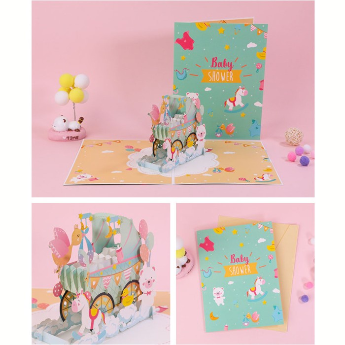 

Kartu Pop Up 3D Baby Shower Selamat Bayi Baru Lahir