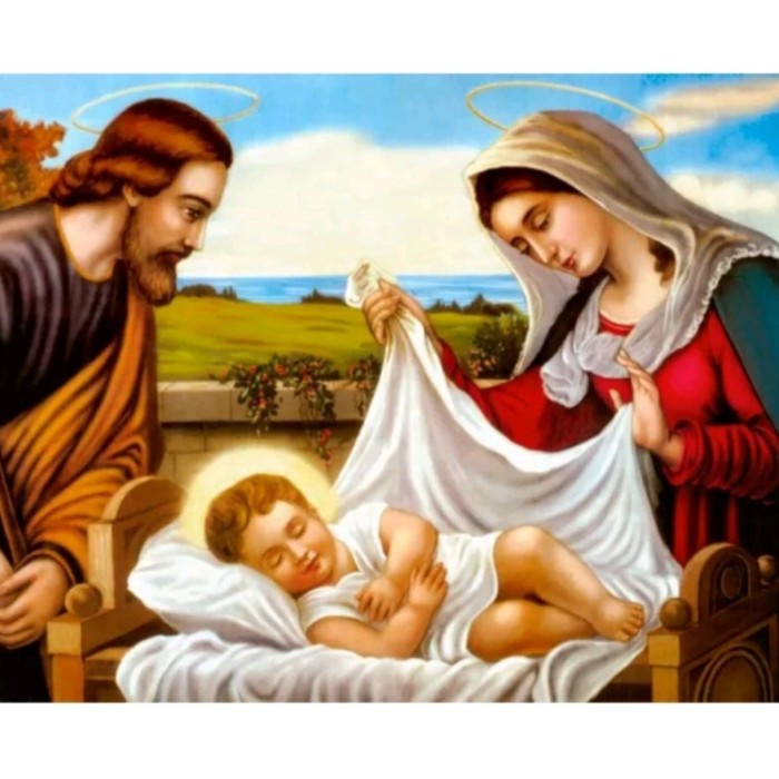 5D DIAMOND PAINTING FULL DRILL ROUND 30x40CM / LUKISAN TUHAN YESUS - Set varian no 1