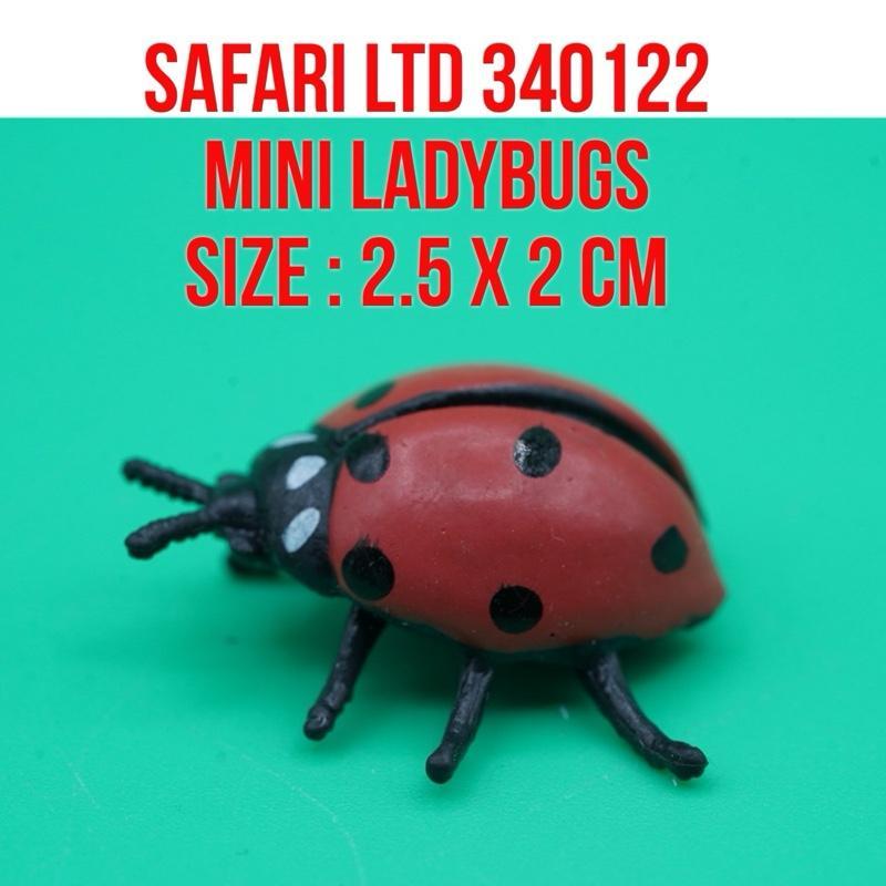 Safari Ltd 340122 Mini Lady Bug Ladubugs Kumbang Kepik Koksi Hemiptera | Ukuran Kecil 2.5 x 2 Cm | M
