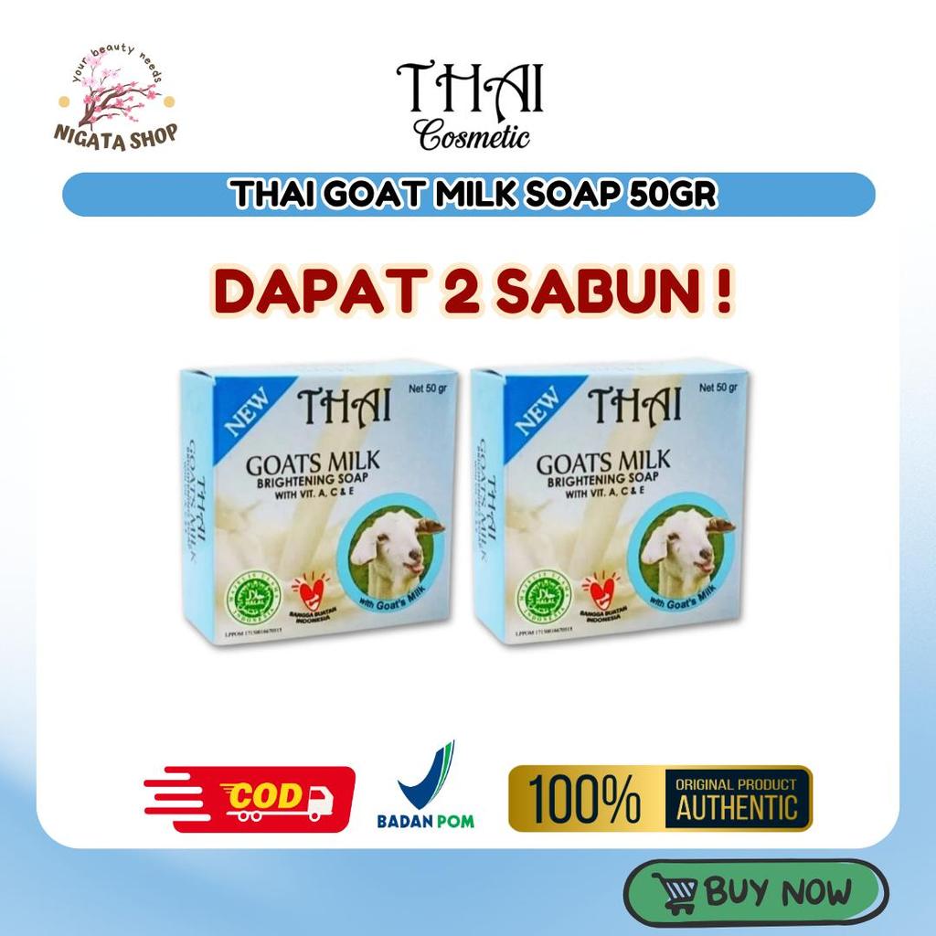 [DAPAT 2PCS] THAI GOATS MILK SOAP Sabun Mandi Susu Kambing Mencerahkan Kulit Seluruh Tubuh Badan Bis