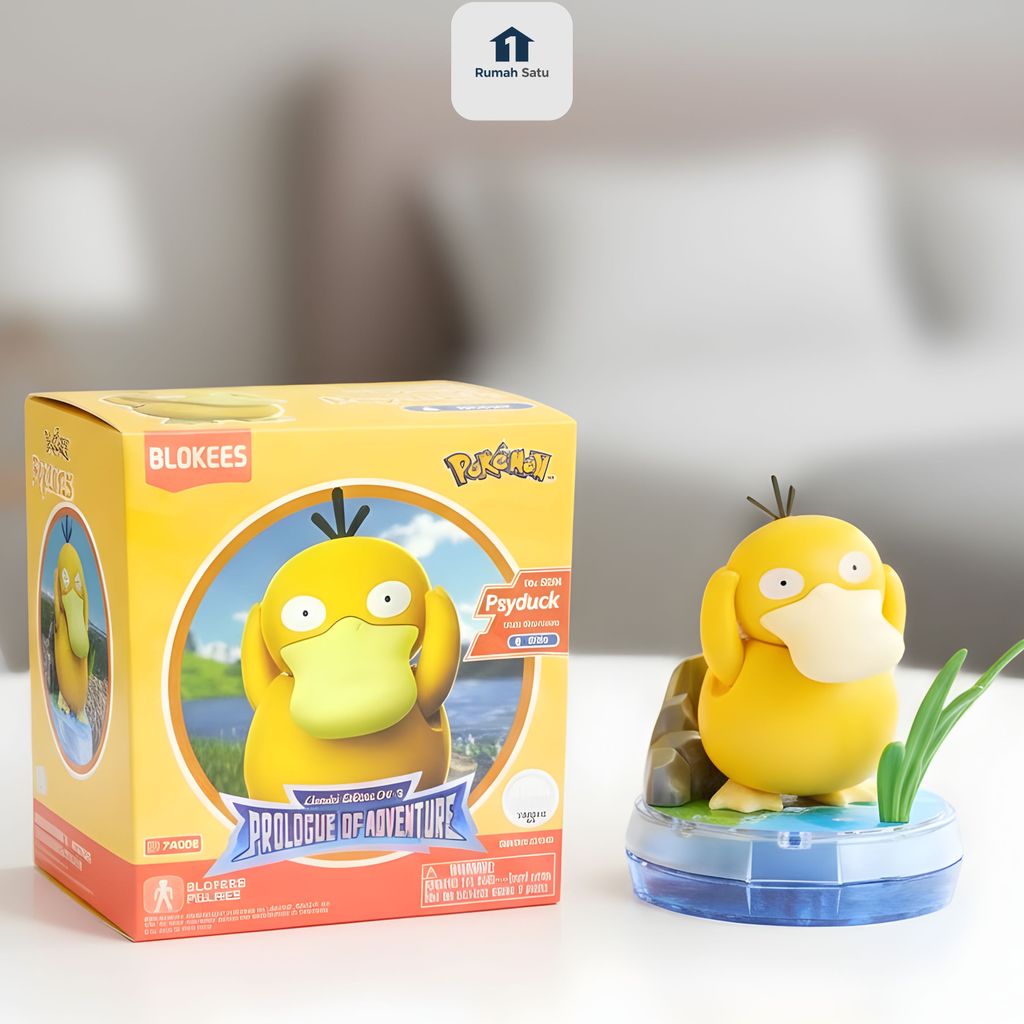 RUMAHSATU- (74005) Mainan Blokees Figures - Pokemon 74005-Pokemon Classic Edition S-Psyduck