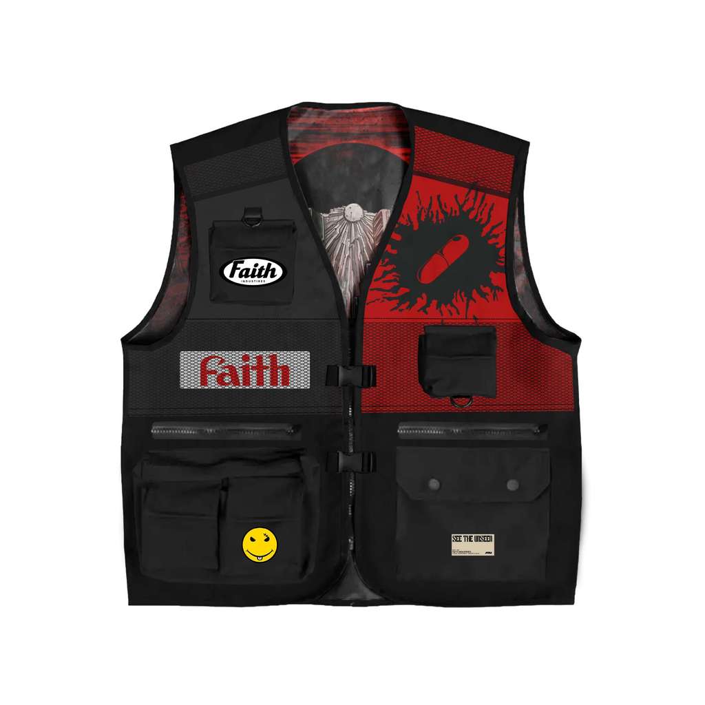 Faith Industries "I'll Be In Charge Of The Heroics" Black Vest Jacket