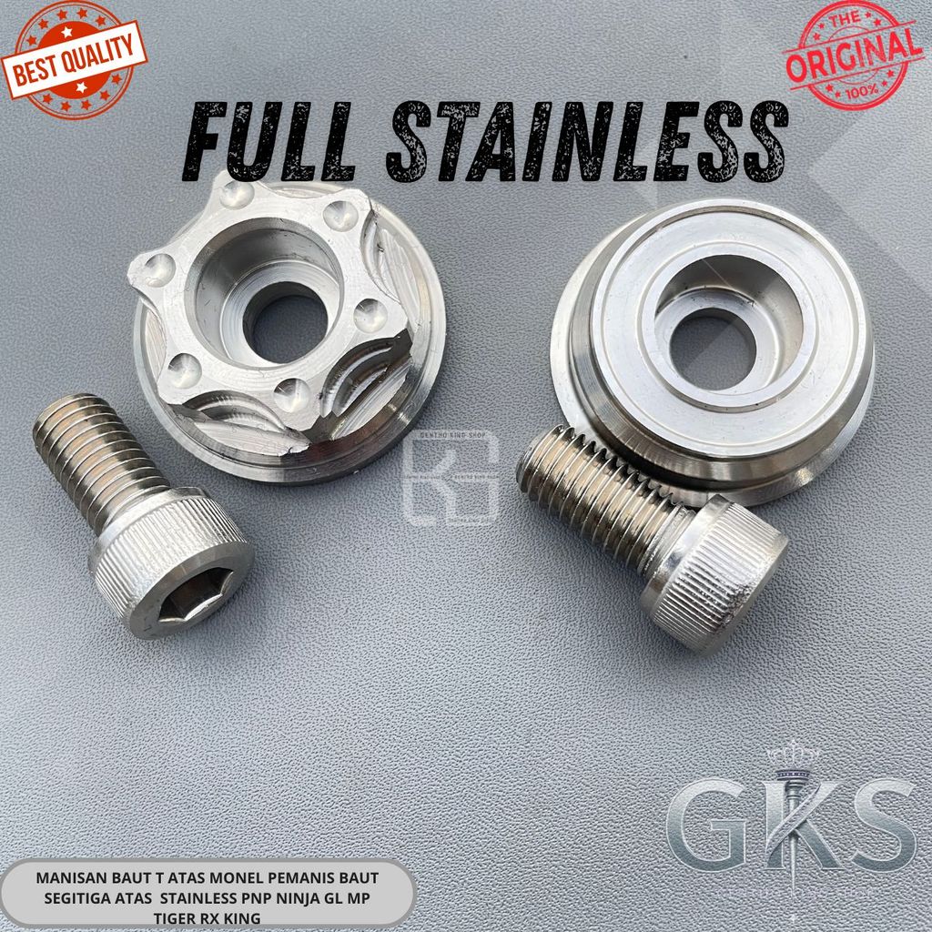 MANISAN BAUT T ATAS MONEL PEMANIS BAUT SEGITIGA ATAS  STAINLESS PNP NINJA GL MP TIGER RX KING