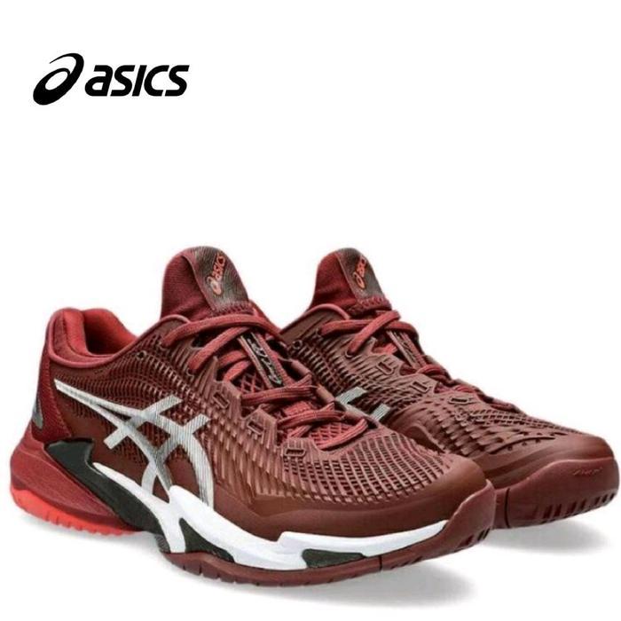 Sepatu Asics Pria Novak Court FF 3 Antique Red Tennis Shoes Running Mens