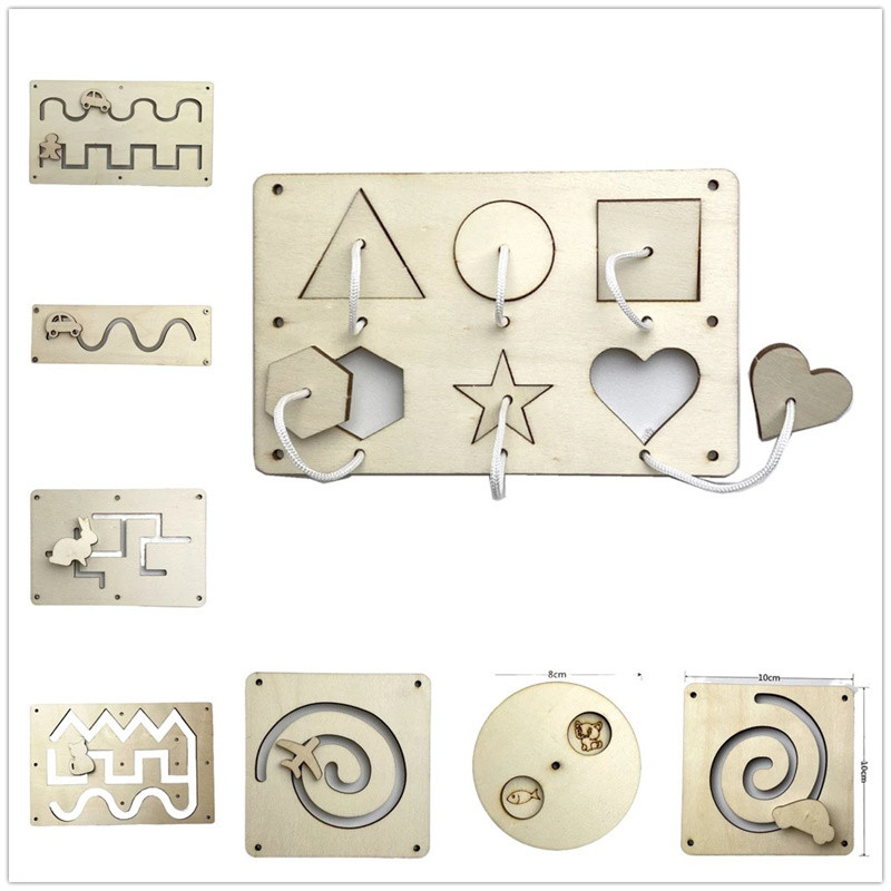 Baby Montessori Wooden Toy Diy Activity Board Busy Board Accessories Component  Education Toy Development Toy For Children Girls