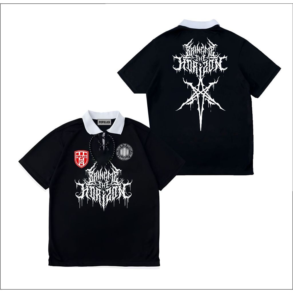 Populasi Jersey Bring Me The Horizon Font Metal Jersey Bola Jersey Vintage Baju Olahraga Kaos Bola J