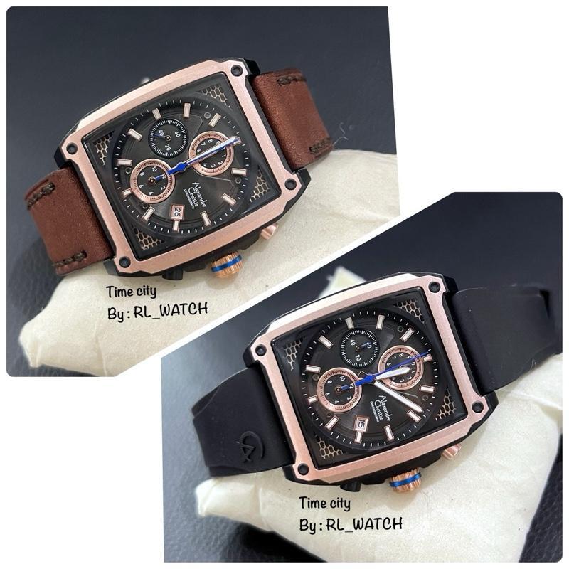 Jam Pria Alexandre Christie AC6614 Kulit - Karet