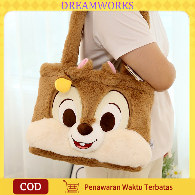 Tas Bahu Wanita Boneka Tupai / Tas Boneka Lucu / Tas Wanita Kapasitas Besar / Tas Bahu Wanita Modis