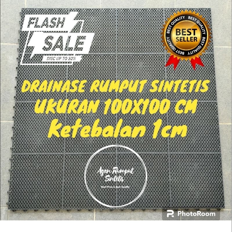 DIMSTORE DRAINASE CELL UKURAN 100X100 CM TEBAL 1 CM - DRAINASE RUMPUT SINTETIS - RESAPAN RUMPUT SINT
