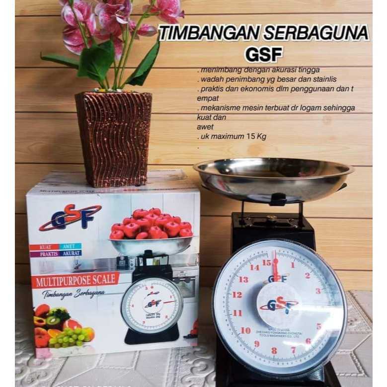 Timbangan besi Analog Serbaguna GSF 10kg / TIMBANGAN BESI STAINLESS BUAH JARUM ANALOG MANUAL SERBAGU