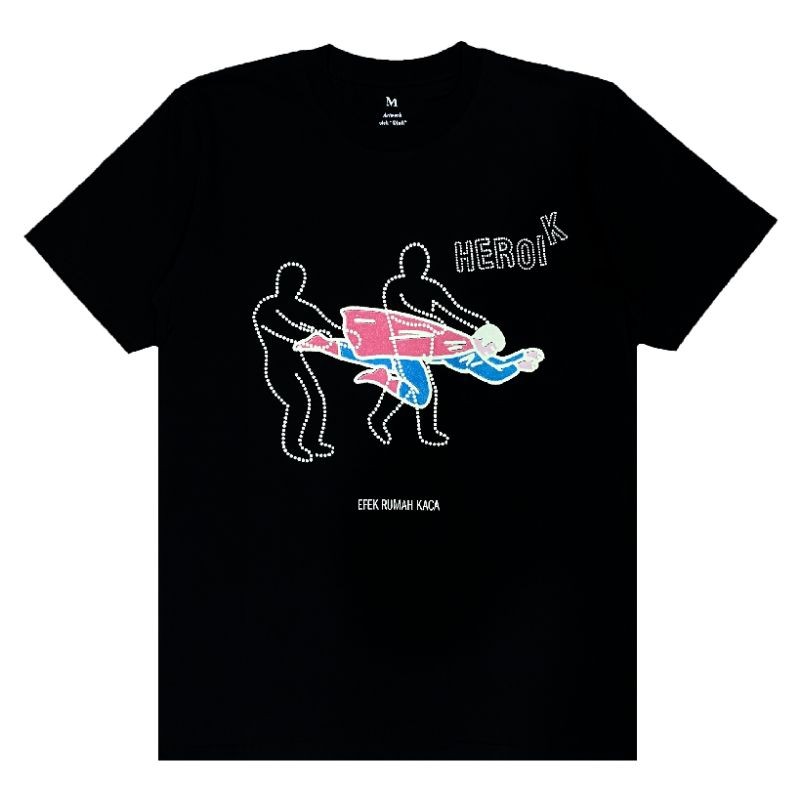 (COD) Tshirt EFEK RUMAH KACA - HEROIK Hitam | Efek Rumah Kaca Official Merchandise