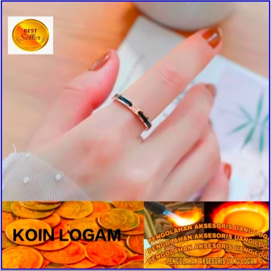 Cincin Wanita Anti Karat Elegan Mewah Lapis Emas Terbaru Koin 91 Ori Perhiasan cantik kekinian
