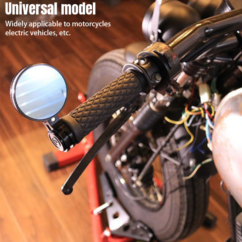 2 Pak Kaca Spion Sepeda Motor Aloi Aluminium, Kaca Spion Samping Stang Sepeda Motor, Kaca Spion Sepe