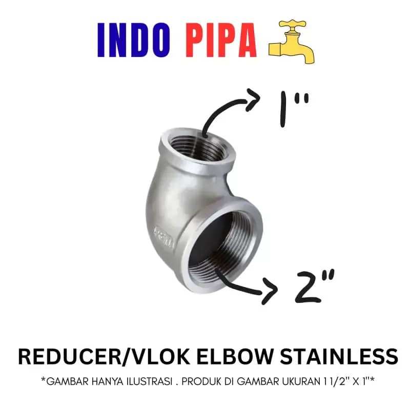 REDUCER ELBOW STAINLESS UK. 2" X 1"