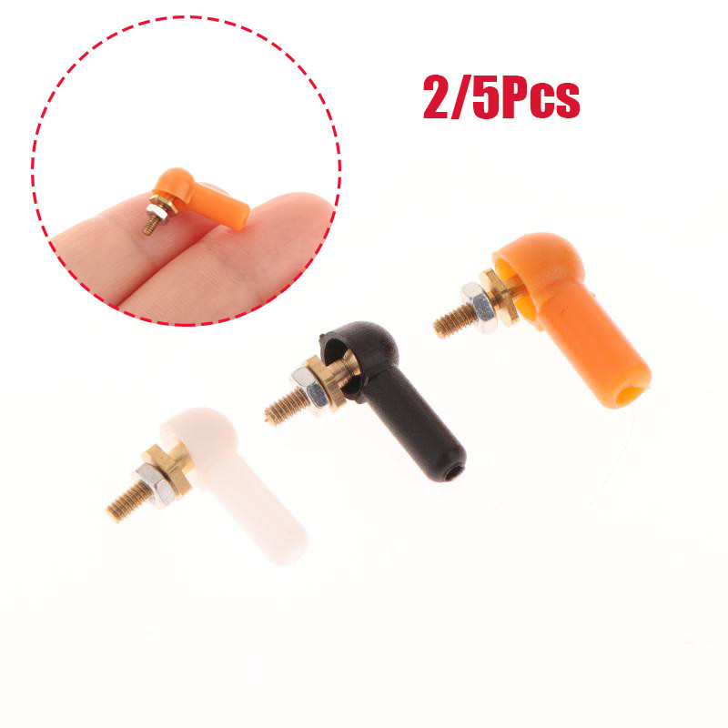2/5Pcs L16/17mm Rod End M2 M3 Ball Joint 2/3mm Black Linkage Rod Ball Head Connector For Y RC Gasoli