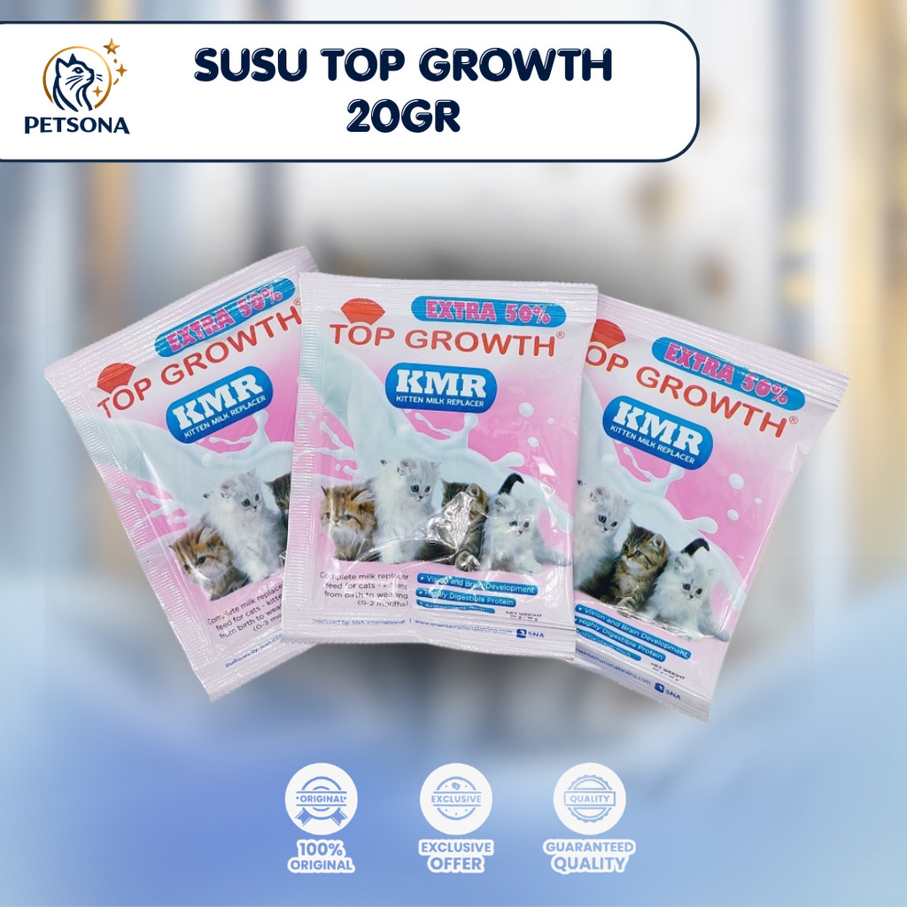 PS Top Growth Susu Kucing Sachet 20gr Kitten Bayi Anak Dewasa