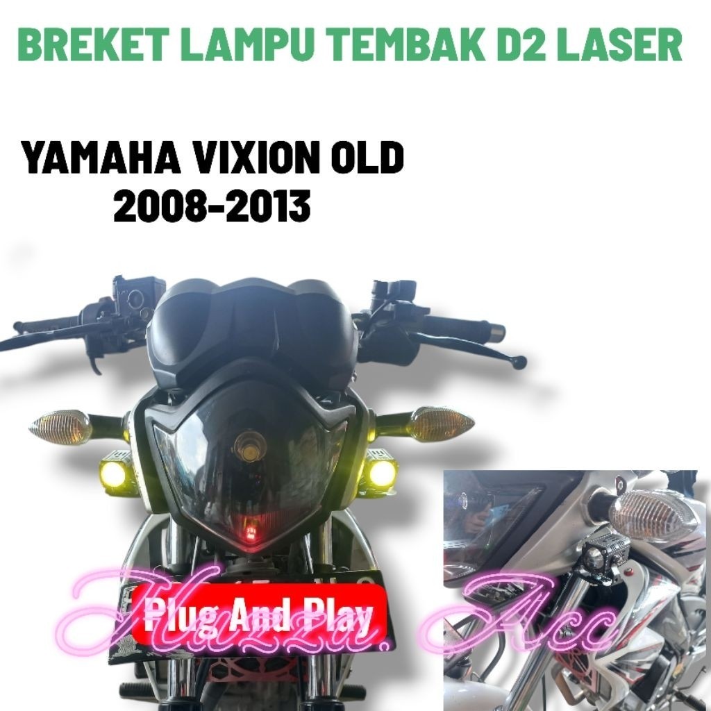 Dudukan Lampu Bracket Lampu Tembak D2 Laser Vixion Old 2008 - 2013 - Dudukan Foglamp