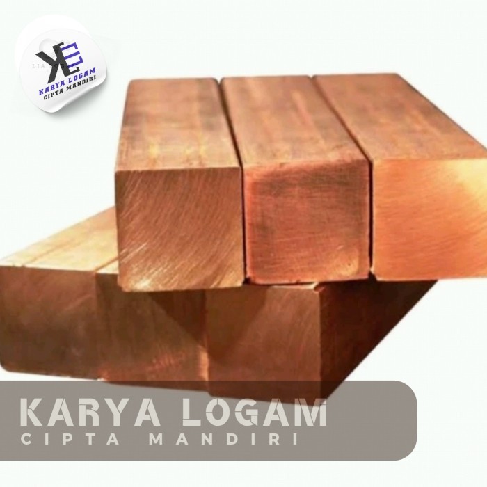 Tembaga kotak 10mm x 20mm x 1000mm- tembaga batangan 10mm