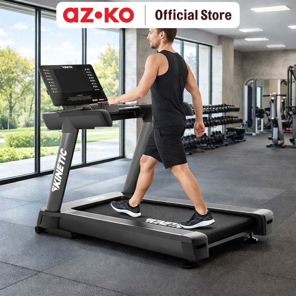 AZKO Kinetic Commercial Smart Treadmill 4.5 Hp - Hitam Alat Fitnes Olahraga Lari Peralatan Fitness P
