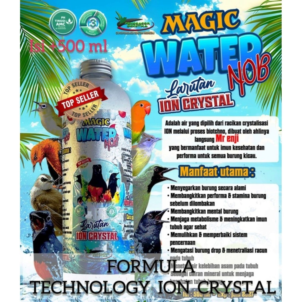 magic water NOB original air minum burung LARUTAN obat serak kurang volume semua jenis burung amb BN