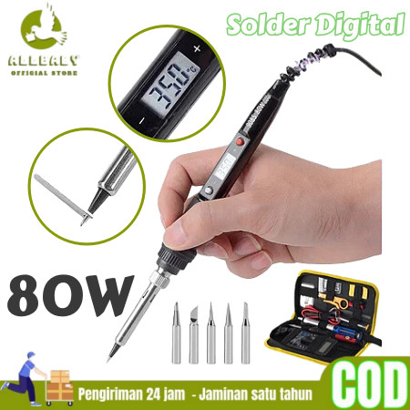 SIXSHOP Solder 908S 80W Digital Adjustable Temperature - Solder Digital 80W/Solder Listrik 80 Watt C