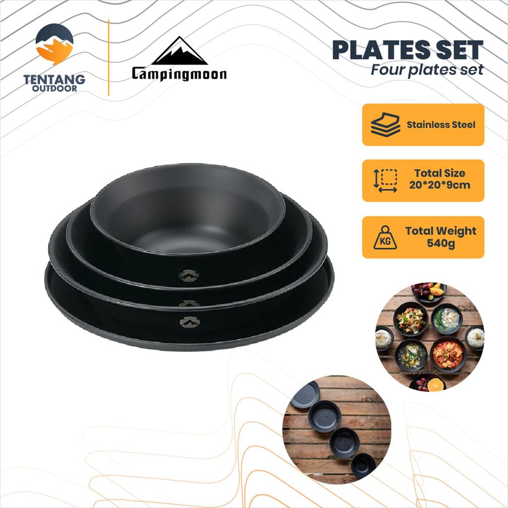 Piring Camping CAMPINGMOON Set Alat Makan Outdoor Hiking Camping