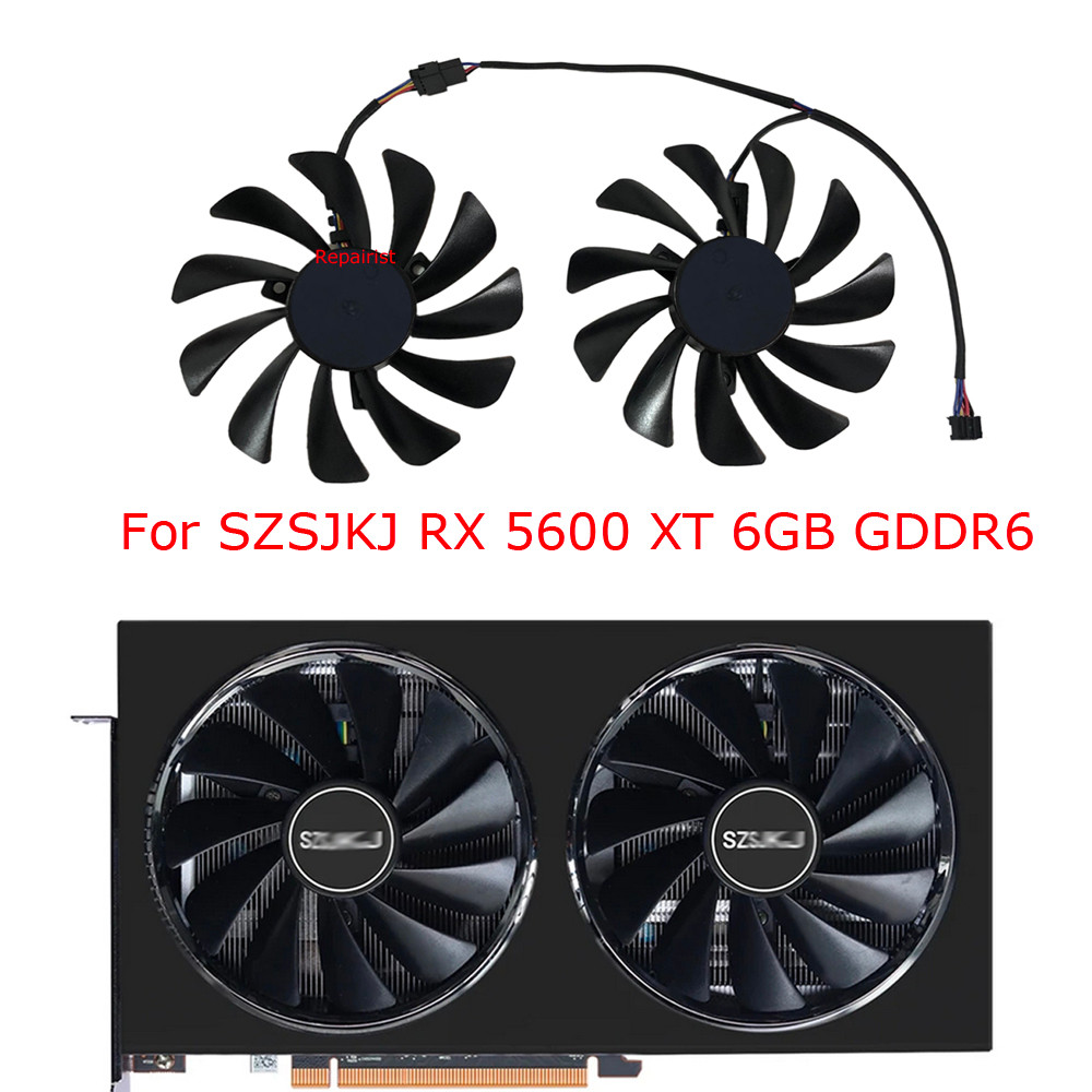 VGA Cooler GPU Video Card Fan For SZSJKJ RX 5600 XT RX5600XT 6GB,For AIBOMAN RX5700XT 8GB GDDR6,2Pcs