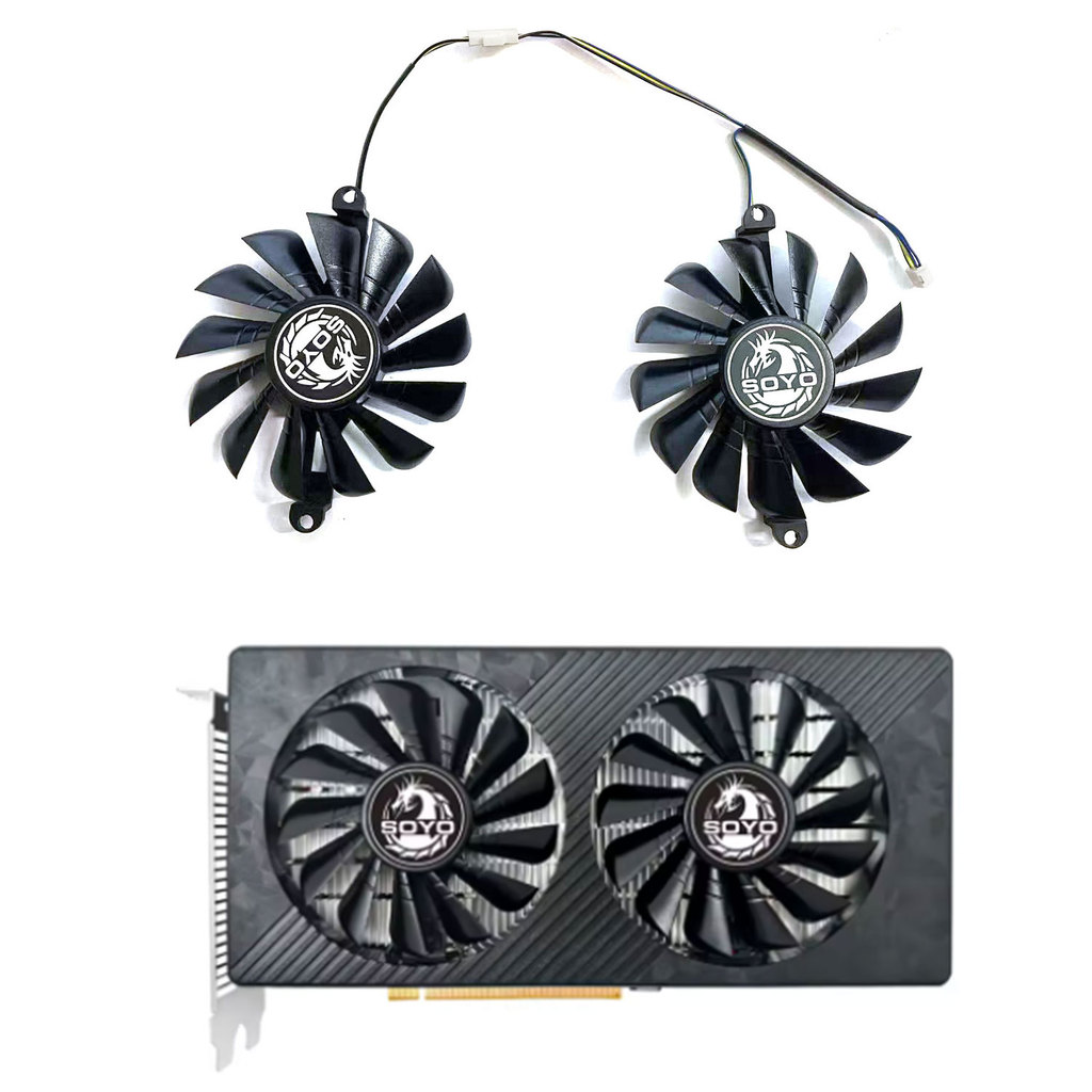New 85MM 4PIN RX580 590 GPU Fan for SOYO RX580 2048SP Soyo New AMD Radeon RX590 8G Graphics Card Rea