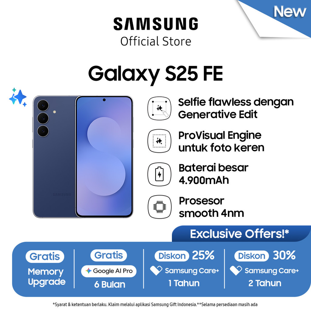[Free Upgrade From 256GB] Samsung Galaxy S25 FE 8/512GB - Navy