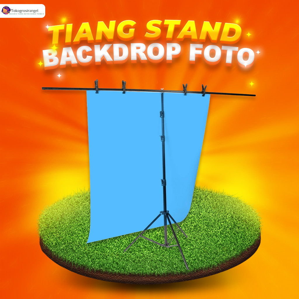 Tiang Stand Backdrop Background Studio Foto Produk Aneka Ukuran Multifungsi Premium