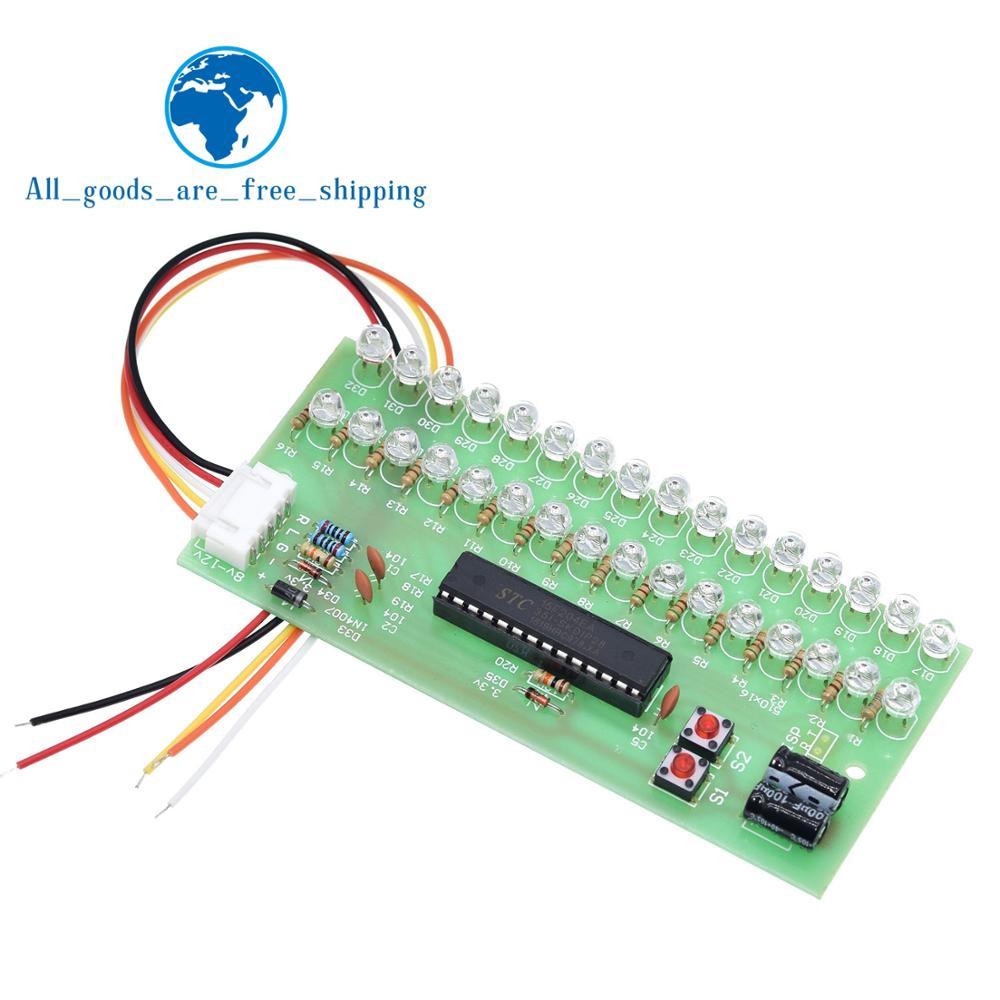 MCU Adjustable say Pattern LED VU Meter Level Incator Amifier Auo 16 LED Dual annel Green lamp light