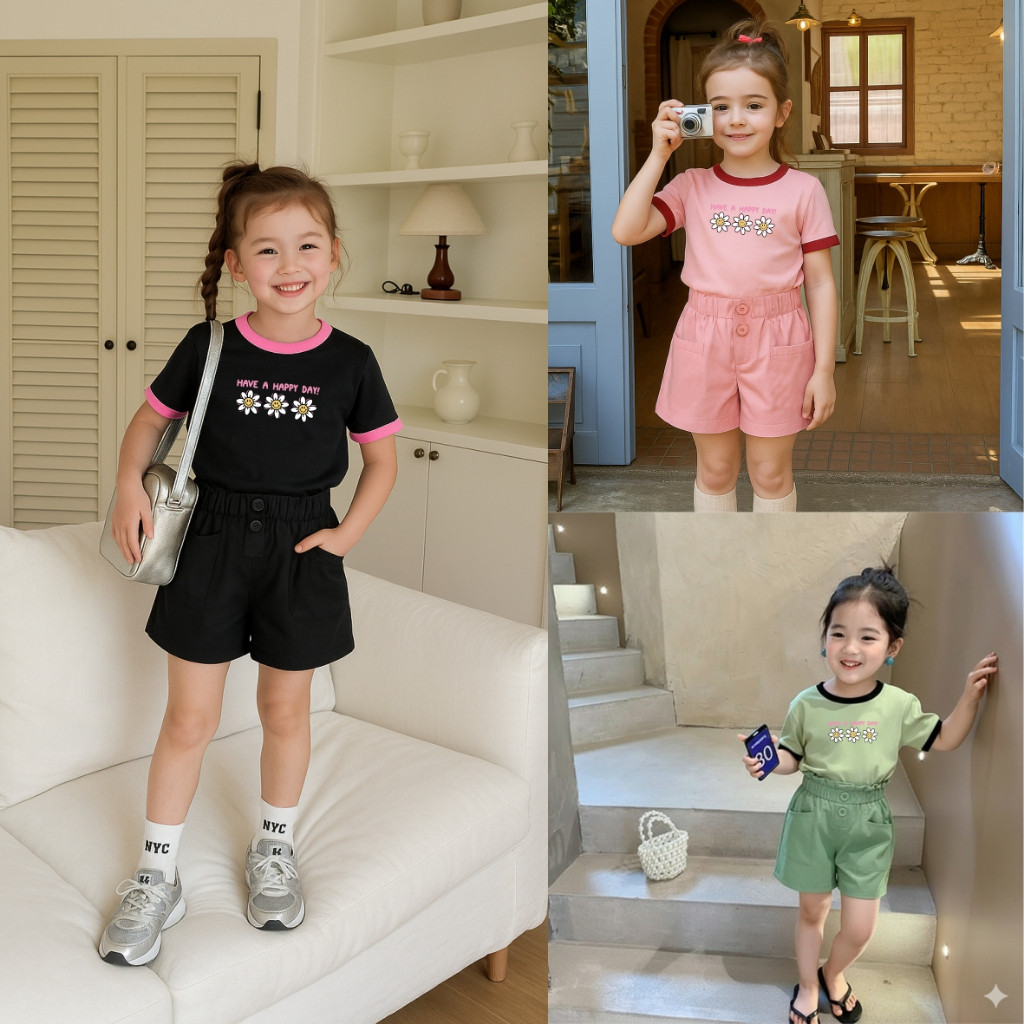 Set Baju Anak Perempuan Usia 1-12 Tahun Setelan Anak Perempuan Terbaru