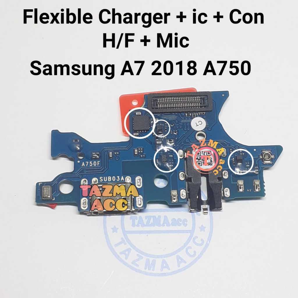 Samsung A7 2018 A750 Ori Flexible Charger + ic Flexibel Konektor Cas Charger SAMSUNG A750