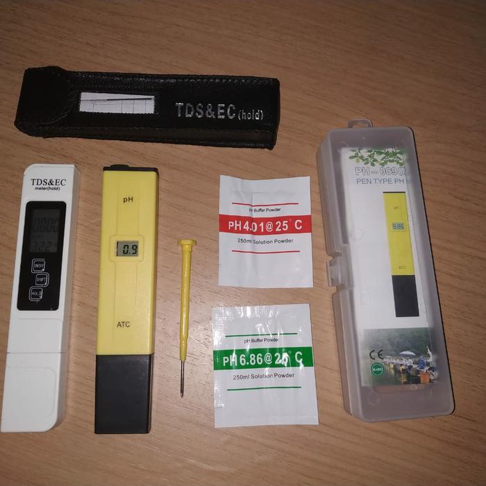 Hot Produk Paket PH Meter Digital + TDS EC Meter Alat Test Hidroponik Air  Terbaik dan Terlaris
