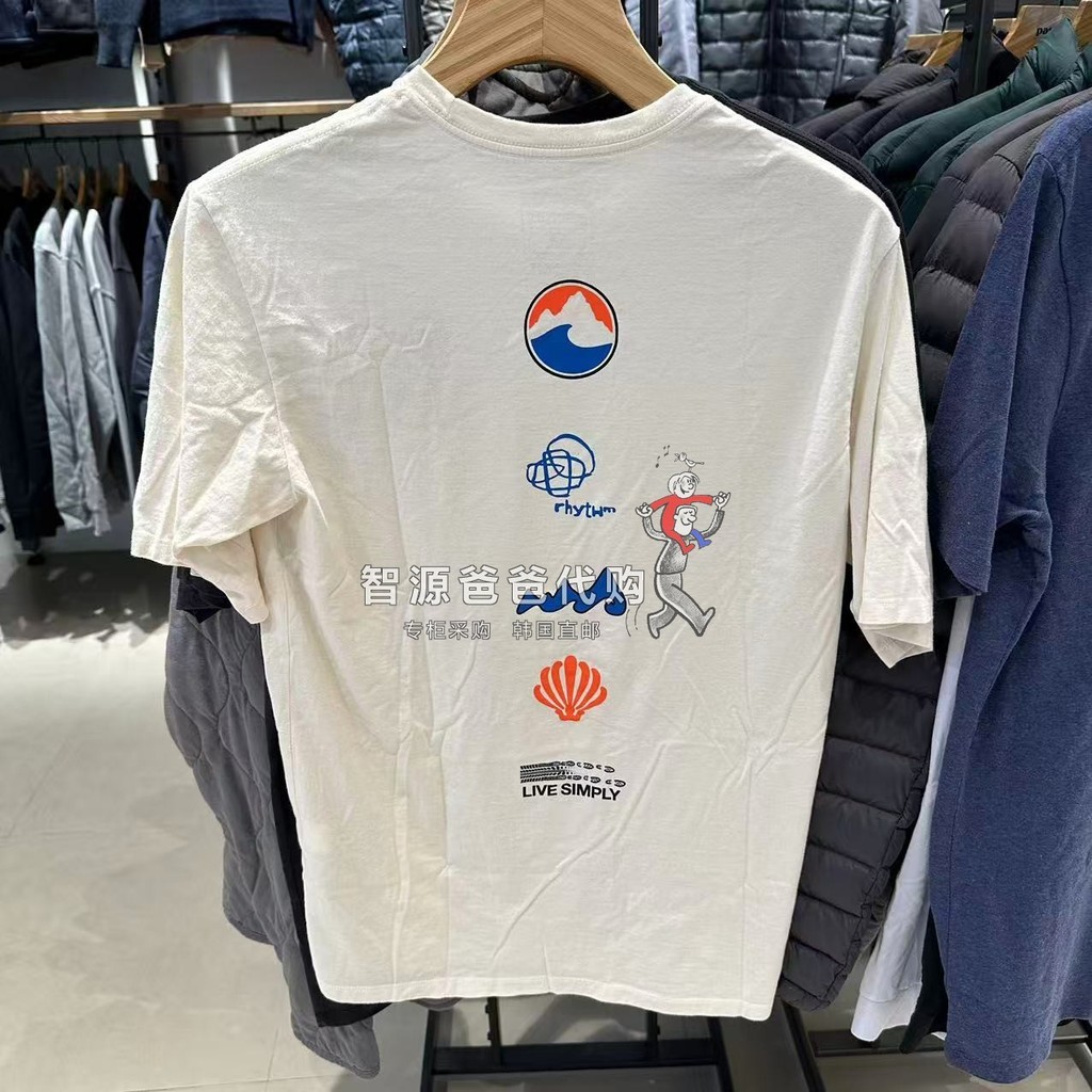 BAJU KAOS Patagonia's Long Way Round Organic Men's Cotton Short Sleeved T-shirt