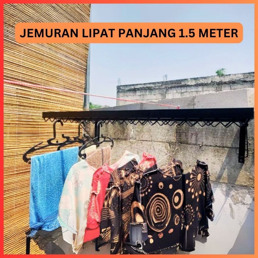 Jemuran Lipat Dinding Panjang 1.5 Meter
