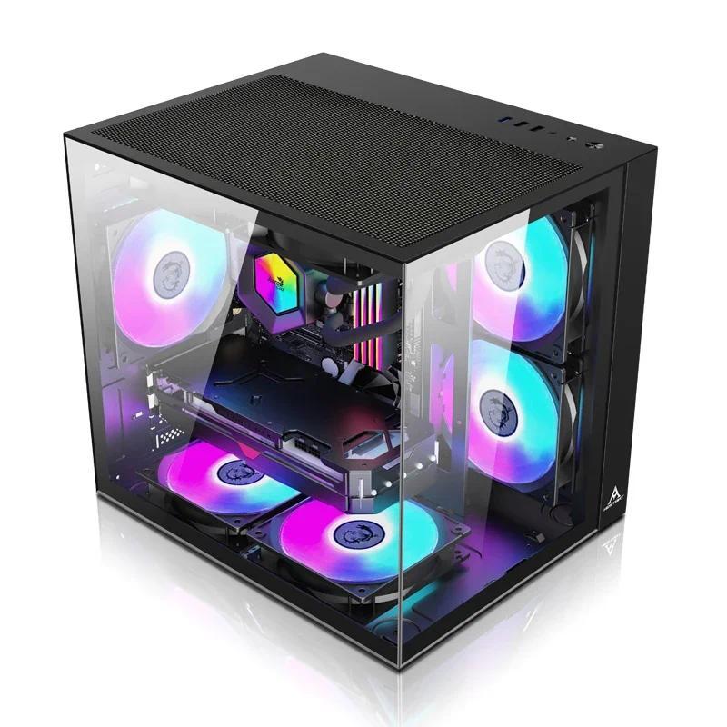 'Manufacturer Custom for M-Atx Cases & Towers With Tempered Glass Cabinet for RGB Cooling for Fan PC