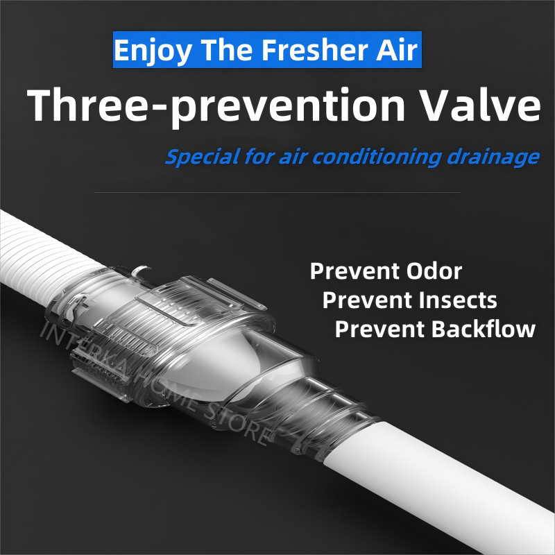 Condensate Drain Pipe Check Valve Central AC Air Contioner Drain Hose Prevent Odor Reflux Non Return