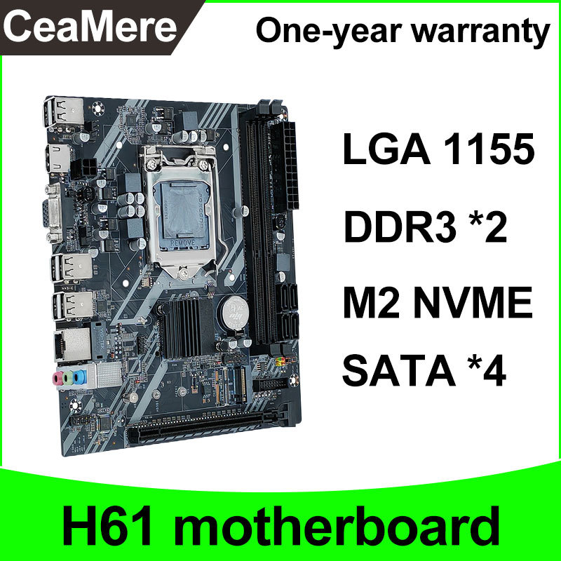 New H61-LGA 1155 desktop motherboard with X7-B91-V1.6A-AB ipset, supports Intel Core i3, i5, and i7 