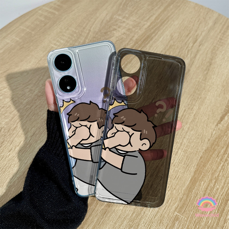 Casing Oppo Anak laki-laki yang memukul Transparan Soft Case Fashion Cocok untuk OPPO A16 A16S A54S 