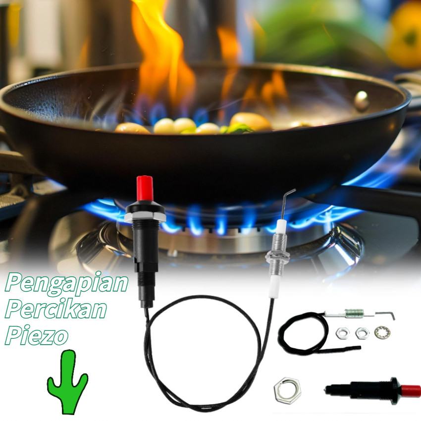 Pematik Kompor Piezo Igniter Button Kabel Anti Panas Super Tahan Panas Busi Pematik Kompor TahanLama