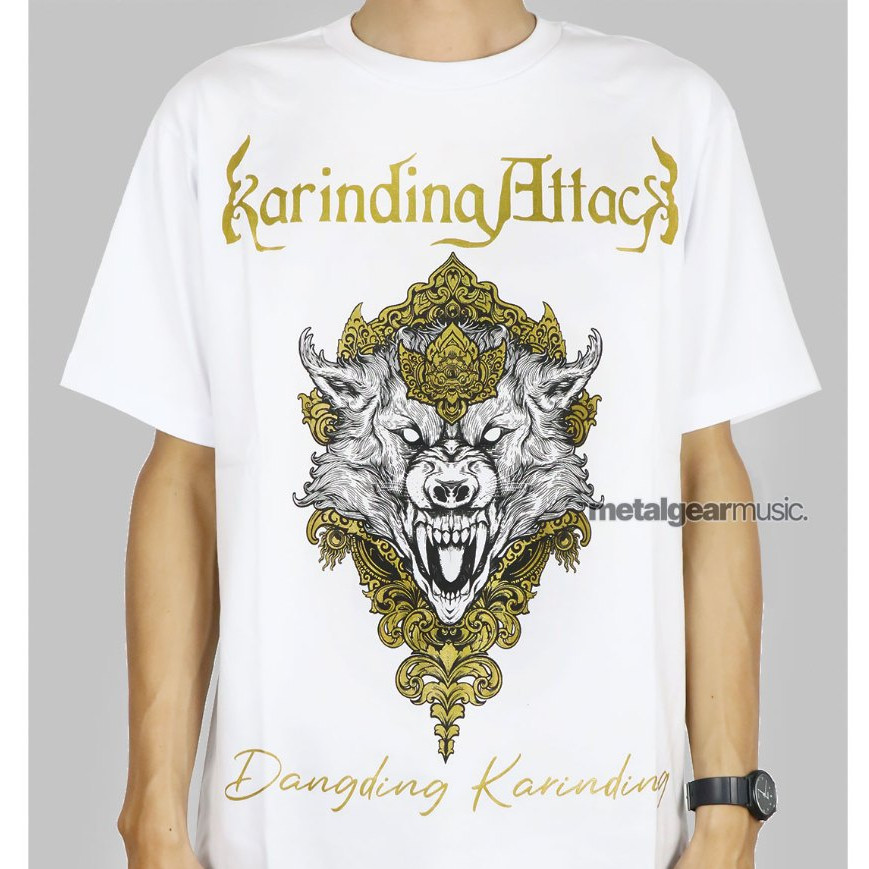 Tshirt Karinding Attack  - Dangding White Katun S-XL Kaos Pria