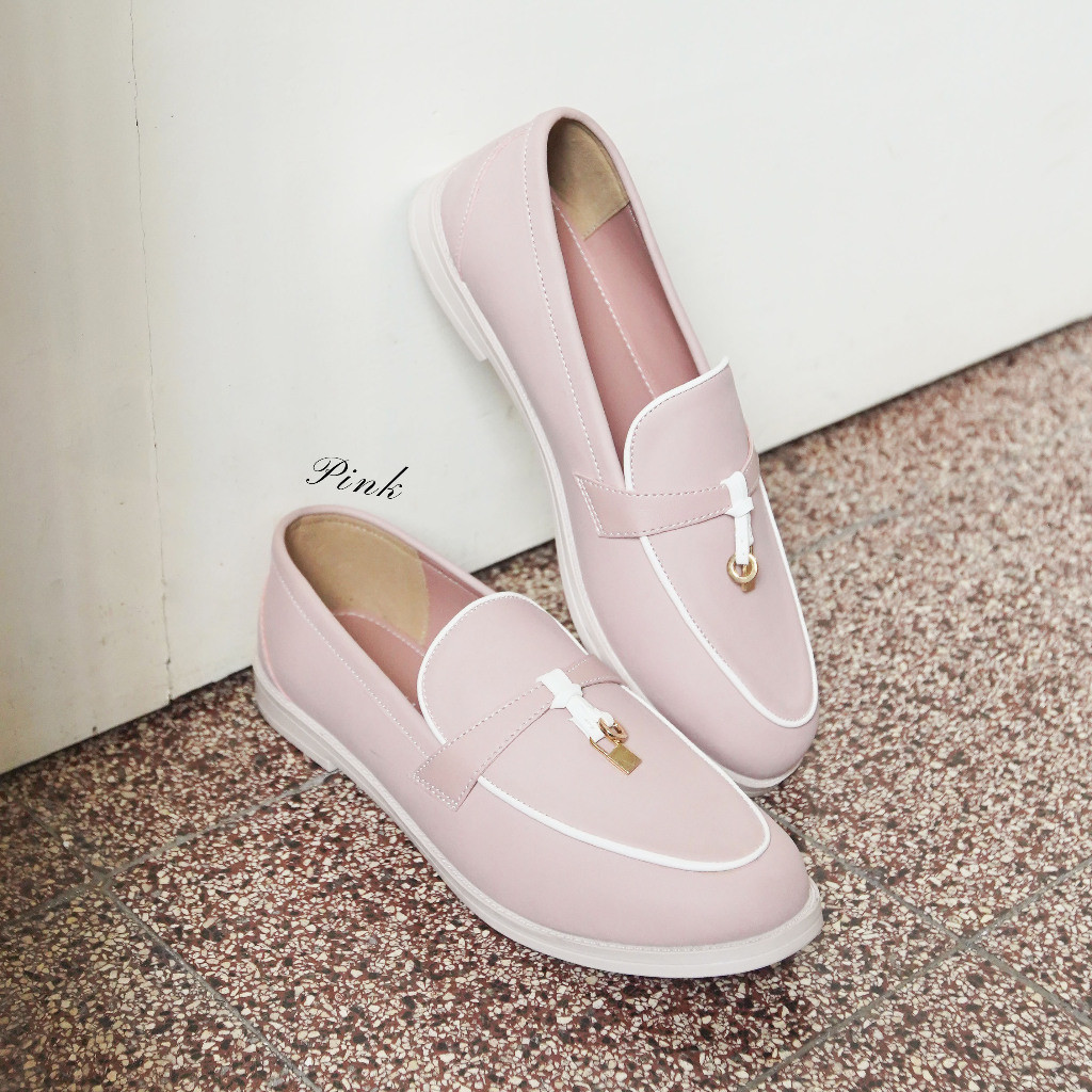 Cuci Gudang Sahiku - Olivier Loafers Sepatu Wanita Daily Shoes Woman Flatshoes Casual Ringan Anti